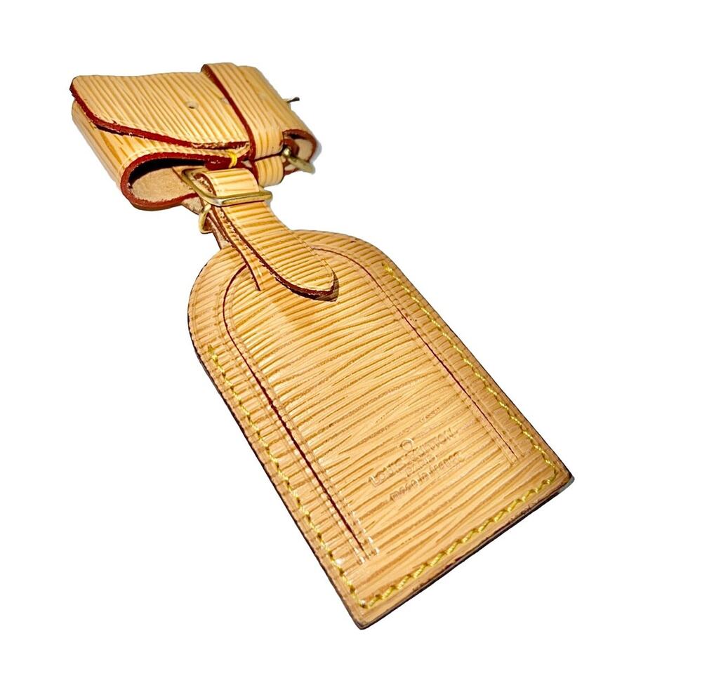 Louis Vuitton Beige Epi Leather Name Tag w/ Poignet Strap 1 Set